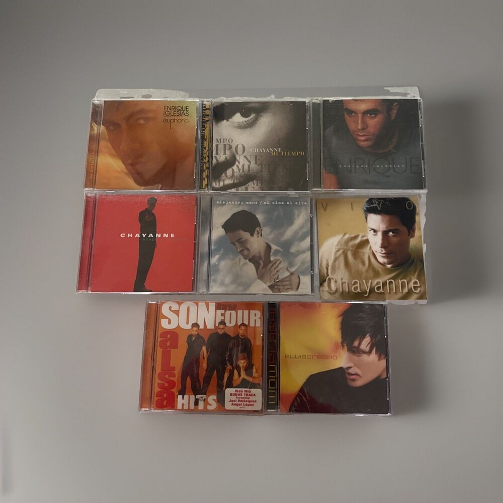 8 Latin Cds Chayanne,Alejandro Sanz,Enrique Iglesias,Elvis Crespo,Son By Four